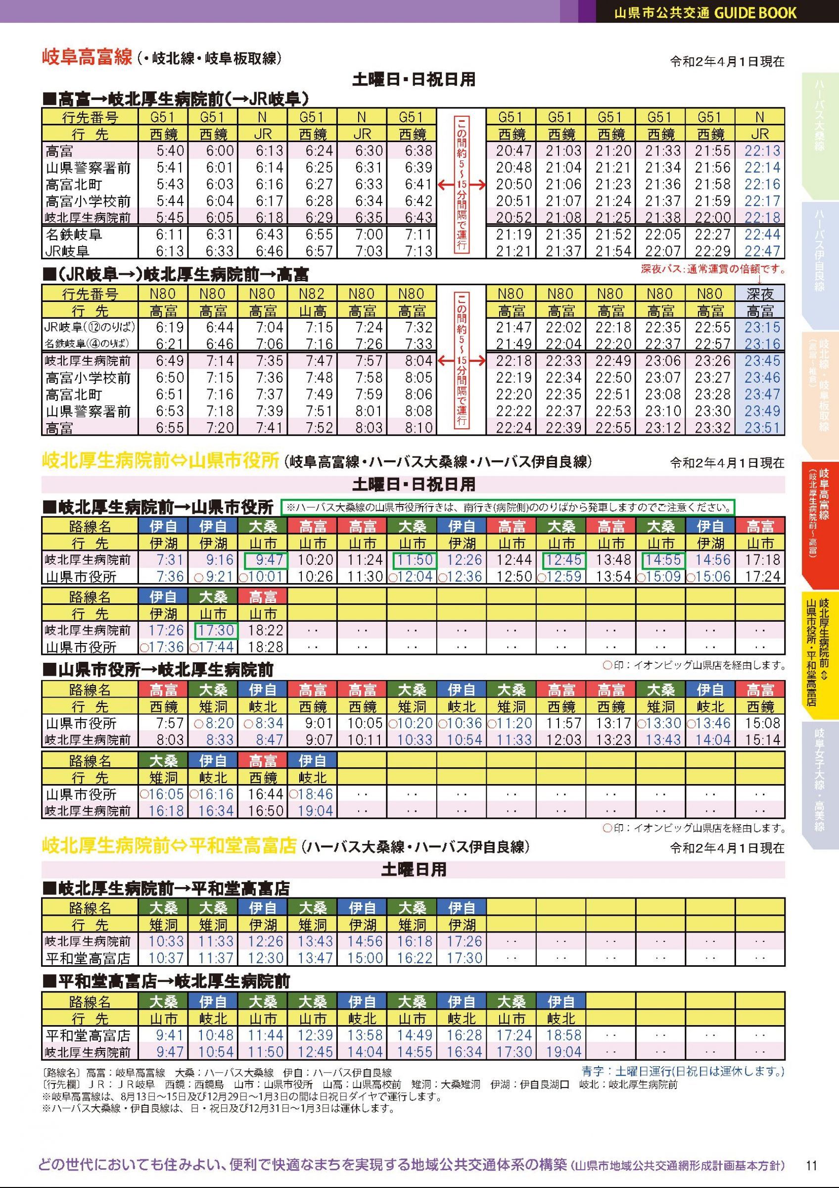 ウェブブック 公共交通ガイドブック 高富 伊自良版