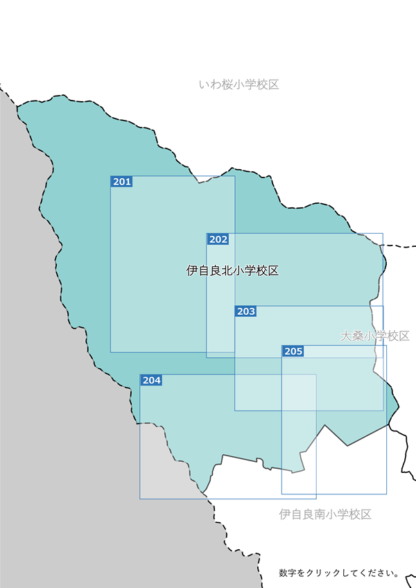 伊自良北小学校区地図