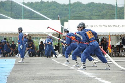 ポンプ車操法優勝（第1分団）の画像