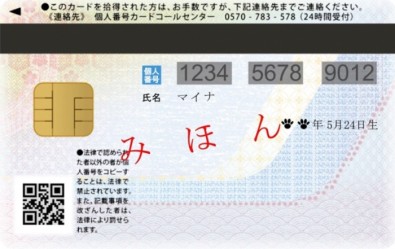 マイナンバーカードの裏面