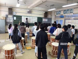 白山小「わたの木祭り」に参加